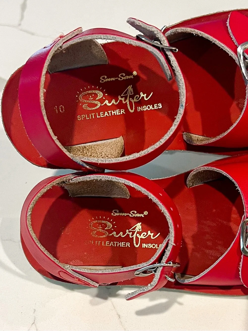 Saltwater Red Sun San Surfer Adjustable Buckle Sandals Toddler Sz 10
